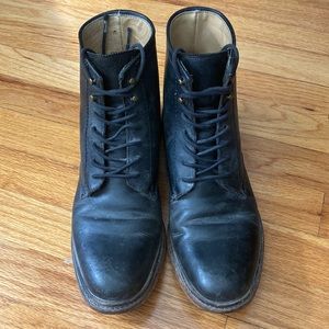 Frye Black Leather Combat Boots Size 9